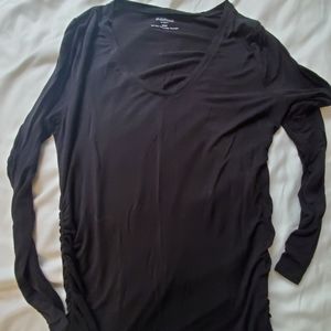 Black long sleeve maternity shirt